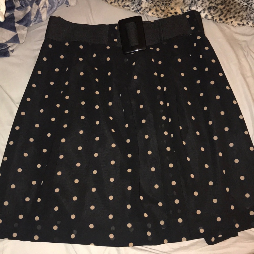 Black and Tan polka dot skirt